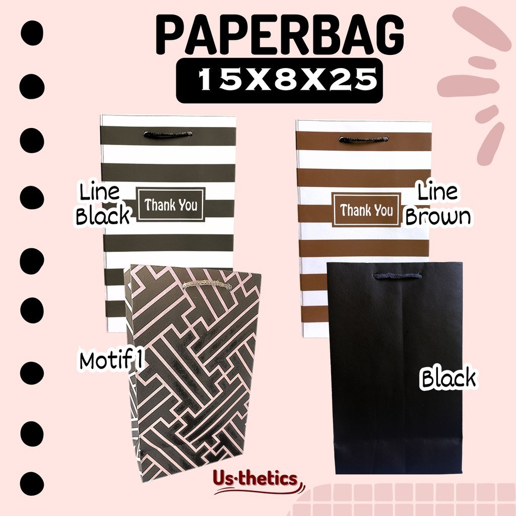 

goodie bag tas kertas kado paper bag kantong kertas paperbag 15x8x25 cm