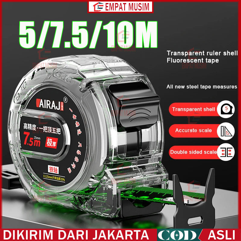 

Meteran Pengukur Anti Karat Meteran Gulung 10/7.5/5 Meter Tahan Banting Bahan Stainless Steel Tembus Pandang Rol Pengukur Murah/Meteran Baja Anti Karat Meteran Tukang Bangunan
