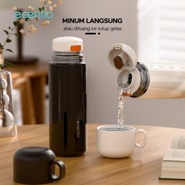 ecentio Tumer air panas Termos Botol Minum Vacuum ml - Hitam