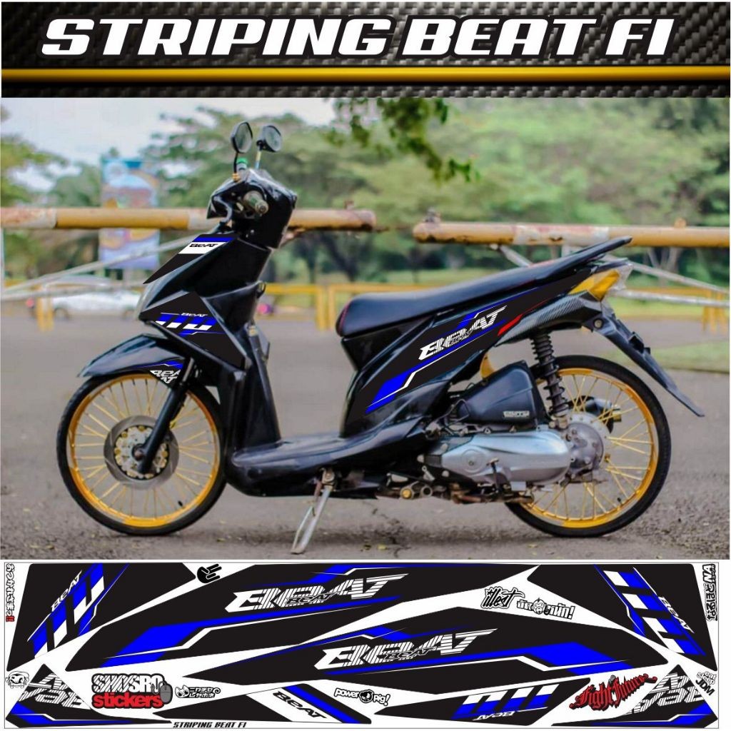 VARIASI SIMPLE STRIPING WARNA STICKER BEAT FI VARIASI BEAT FI 2012 2014 / 2015 STRIPING VARIASI