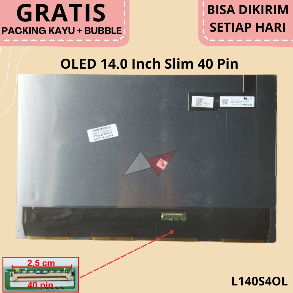 Layar LCD OLED Laptop 14.0 Inch Slim 40 Pin