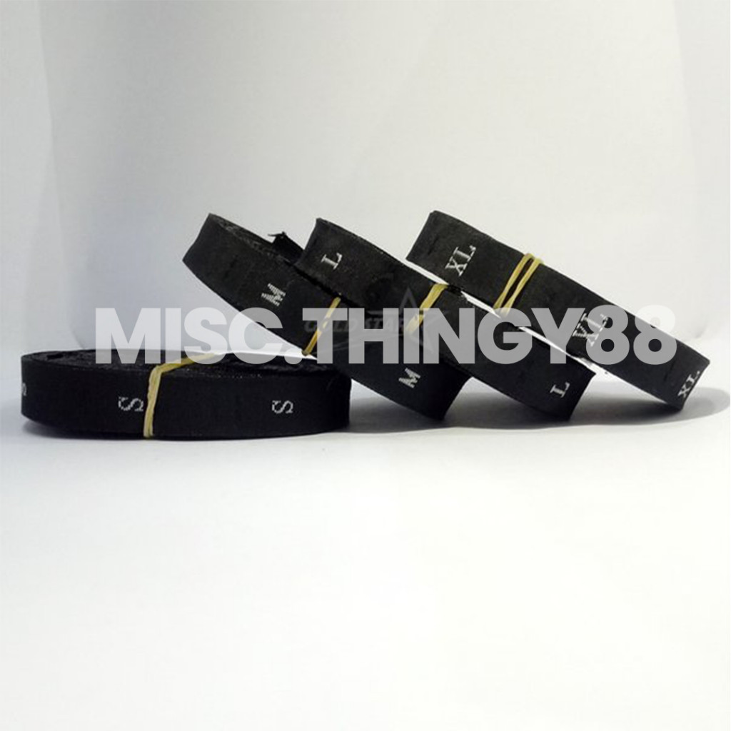 Bordir PALING MURAH | COD | Label Size Bordir Woven Putih Label Size Bordir Woven Hitam label baju /