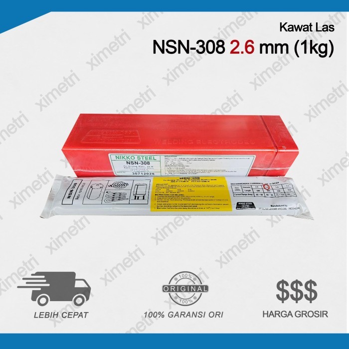 Kawat Las NSN 308 2.6 mm (1KG) Nikko Steel / Las Elektroda NSN308 2,6 mm Stainless