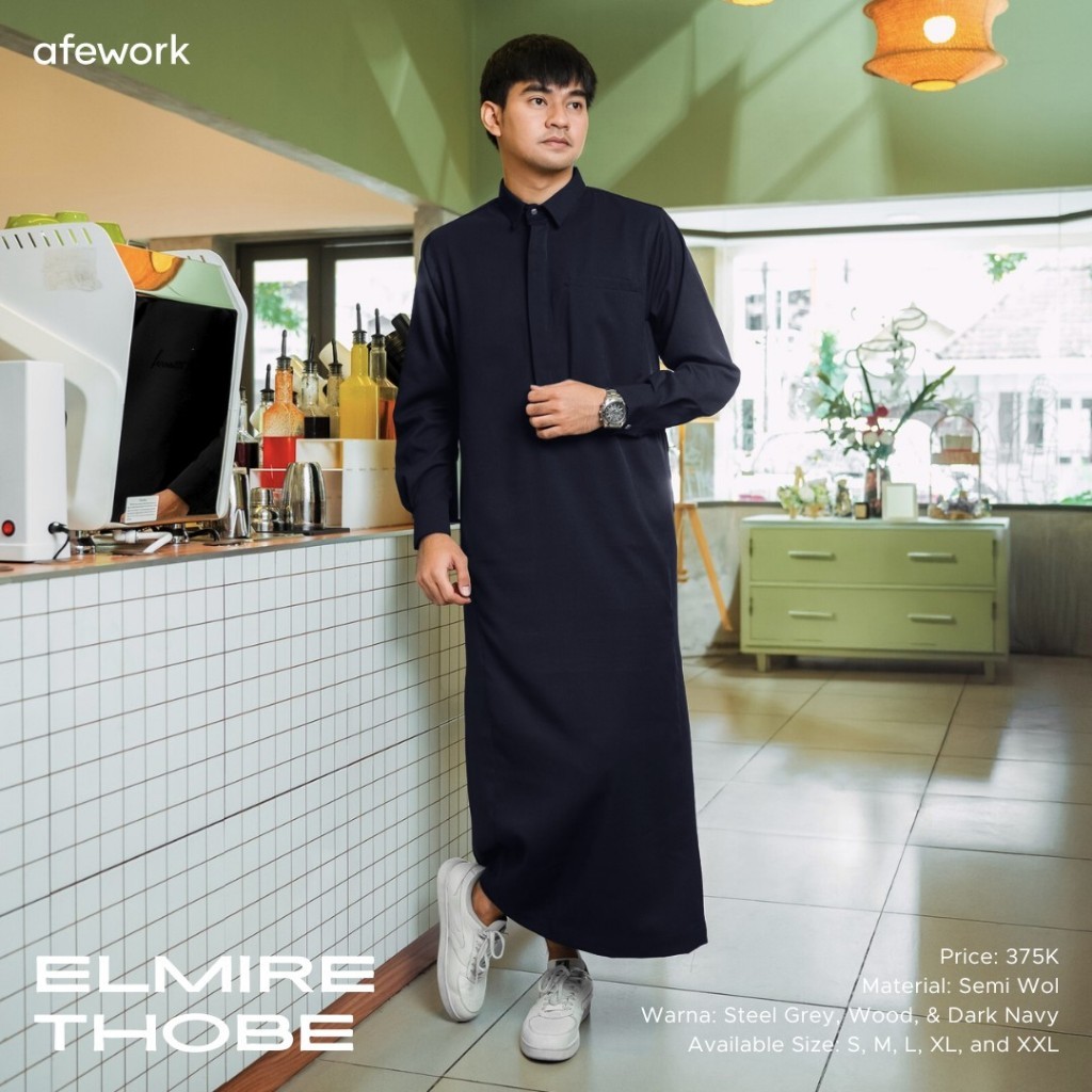 Afework Elmire Thobe Jubah Lengan Panjang Dewasa Jubah Thobe Premium
