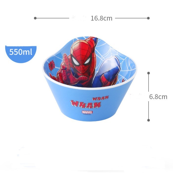 Mangkok Sendok Piring Melamin Anak Karakter Spiderman - Mangkok besar