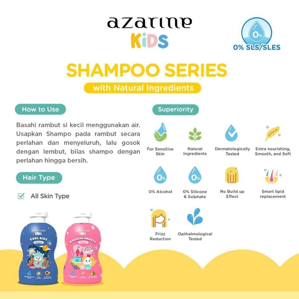 Azarine Shampoo Kids 300ml - Perawatan Sampo Rambut Anak