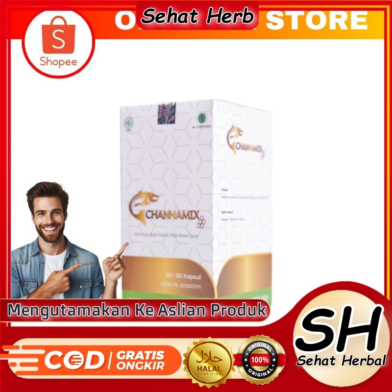 Channamix Original Kapsul Ikan Kutuk Meredakan Nyeri & Pengering Luka Pasca Operasi / Caesar Memperc