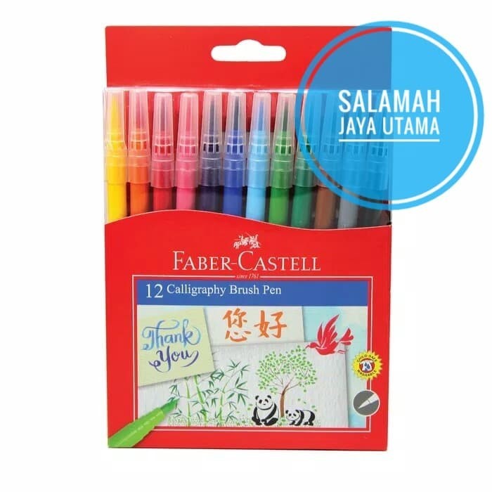 

[TERLARIS] Calligraphy Brush Pen Faber Castell 12 Warna