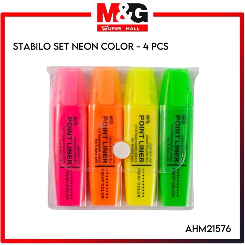 

M&G Highlighter Point Liner Neon Colour 4 Warna AHM21576 - Highlighter M&G