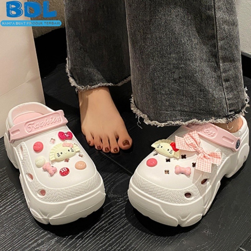 Sandal Slop Wanita 6CM Sepatu Wedges Sol Tebal Sandal Baim Wedges Baim Wanita Anti-selip
