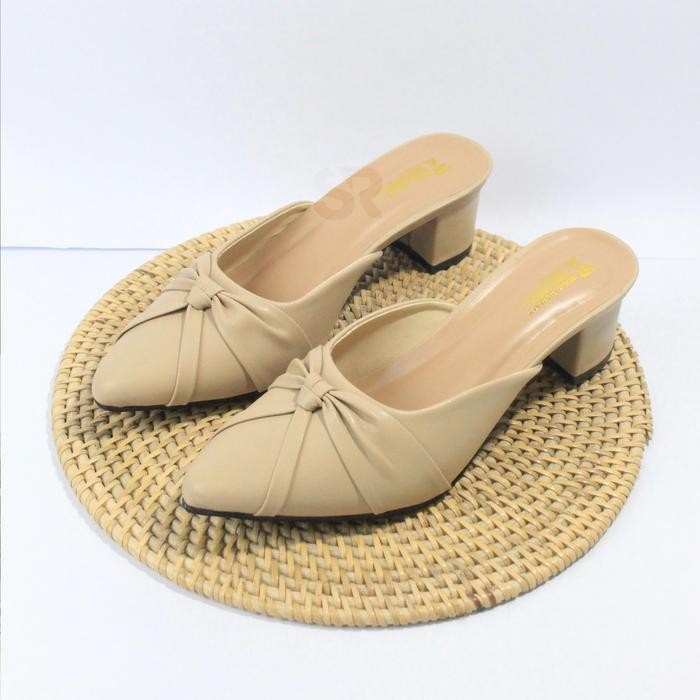 "V.NLN" - SALE HS Sandal Heels BARBARA Sandal Wanita Slip-On Graceful Wedding - Cream, 37