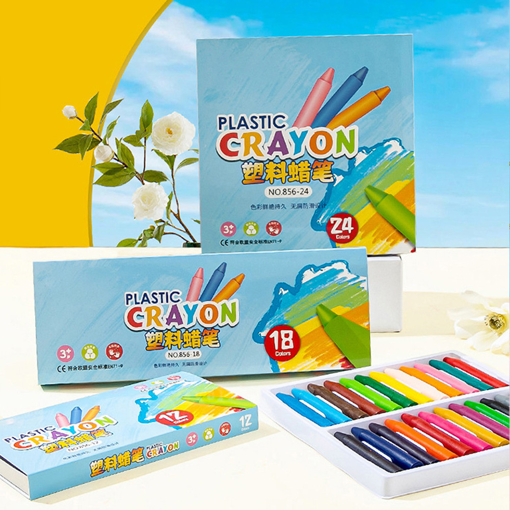

Non-Dirty Hand Doodles Plastic Crayons For Children Art Learning Stationery Box For Home School