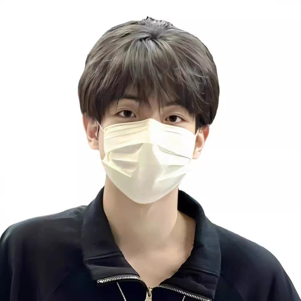 Wig Pria Gaya Korea, Wig Kepala Penuh, Gaya Anak Laki-laki, Penutup Rambut Rusak, Poni Pendek, Gaya 