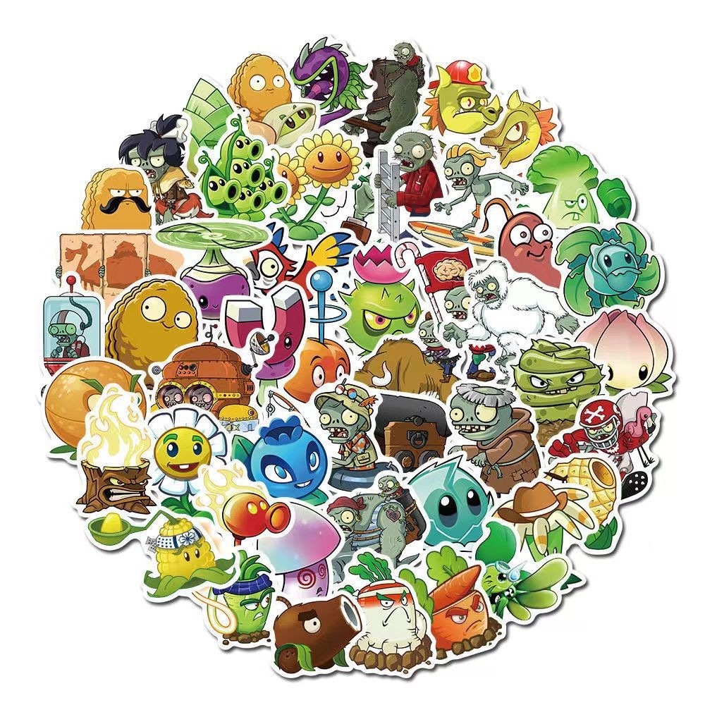 

10/30/50PCS Cartoon Plants Vs Zombie Game Stickers Guitar Laptop Phone Fridge Skateboard Travel Luggage Graffiti Sticker Kid Toy