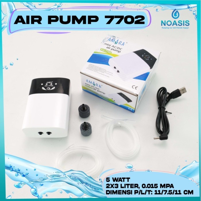 AMARA AA7702 AC DC AA 7702 USB POMPA UDARA AIR PUMP AERATOR AQUARIUM AMARA