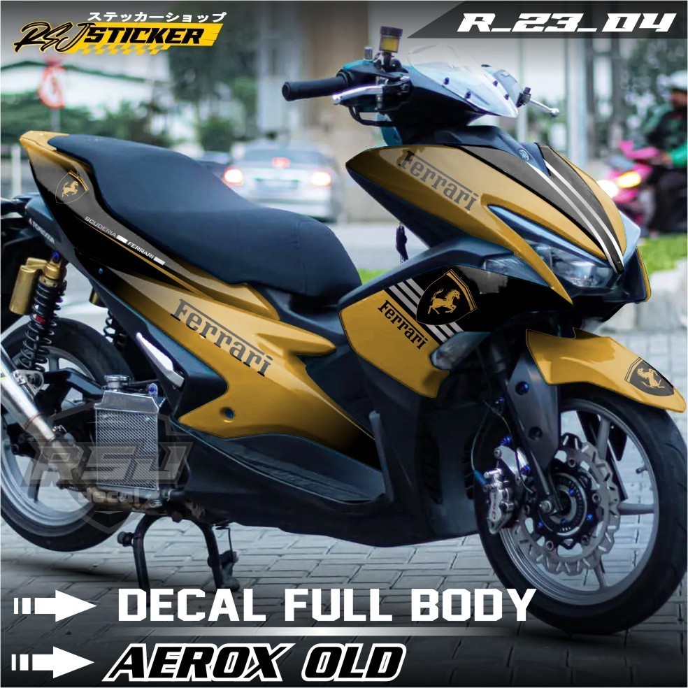 (COD) Decal Stiker Variasi Motor Yamaha Aerox 155 Lama/Old  Desain ferari Full Body R23.04