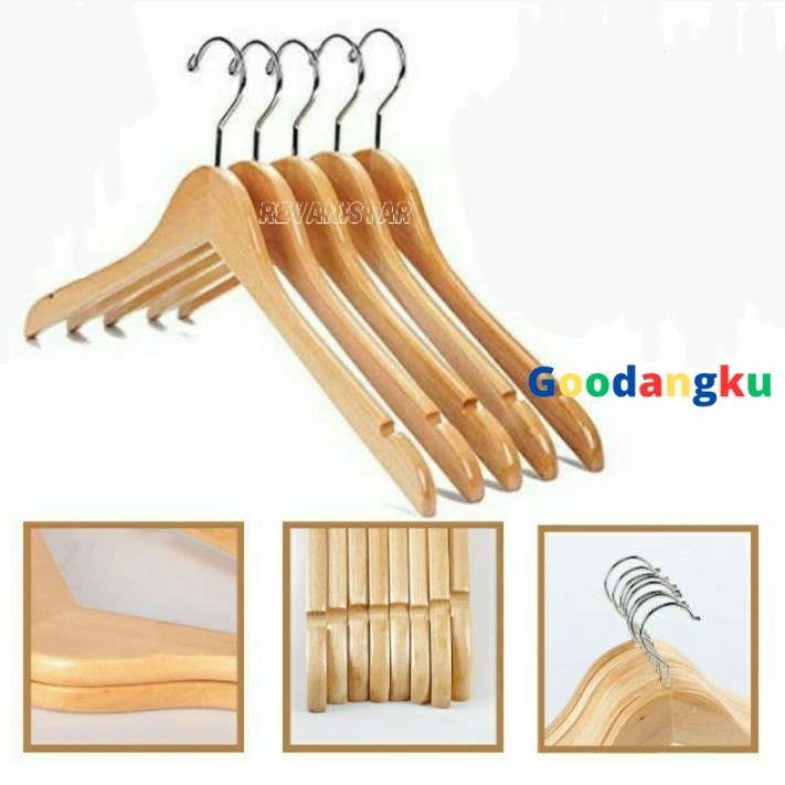 Goodangku Hanger Baju Kayu Aesthetic Kayu Murah