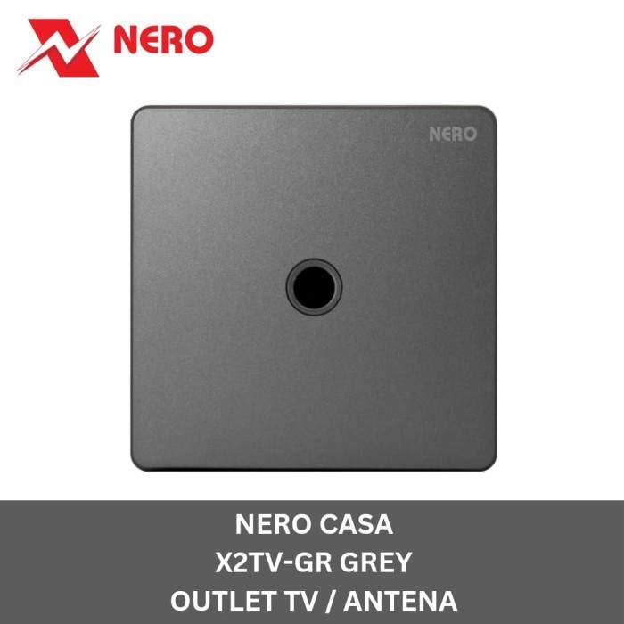 NERO CASA X2 GREY STOP KONTAK TV ANTENA OUTLET X2TV-GR