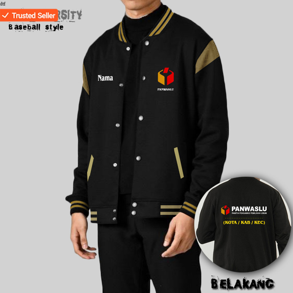 JAKET PANWASLU DAN BAWASLU TERBARU / JAKET BASEBALL KEREN PANWASLU BAWASLU / BISA REQUEST SABLON
