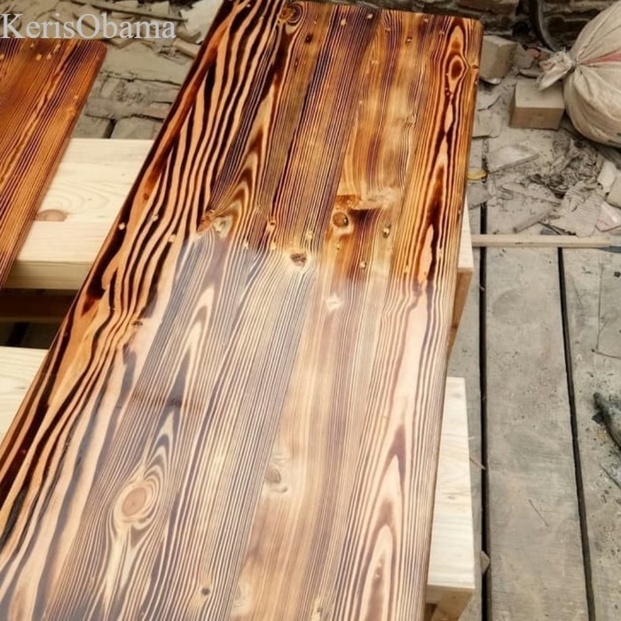 

Papan kayu jati Belanda motif bakar 120x65x2cm Khusus JNE/REX murah