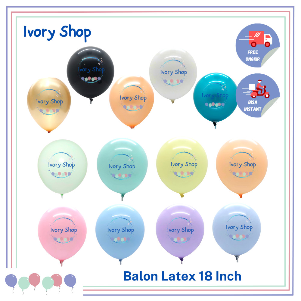 Balon Latex 18 inch Doff Pastel Macaroon Satuan Balon 18"