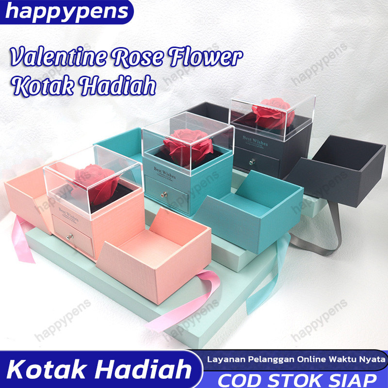 

【COD】Jewelry Gift Box Valentine Rose Flower Kotak Hadiah Tempat Perhiasan Kalung Cincin Anting Kotak hadiah