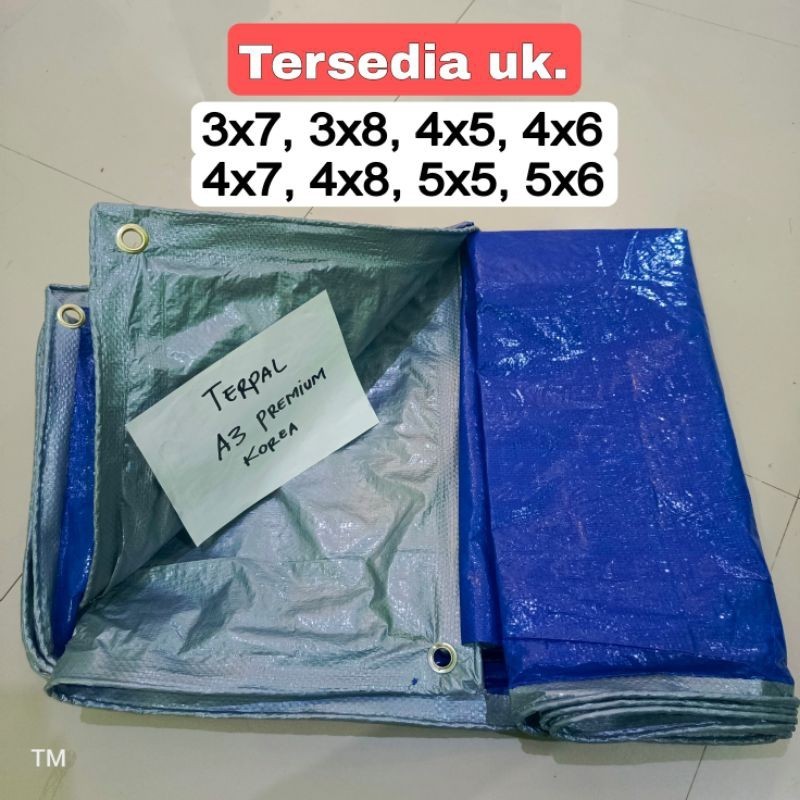 Terpal plast A3 Premium ukuran 3x7 3x8 4x4 4x5 4x6 4x8 5x5 5x6 meter