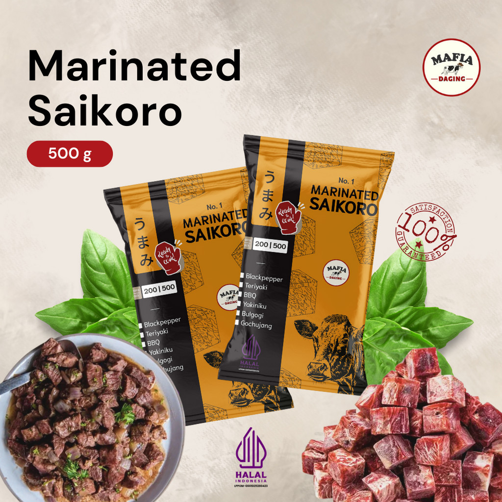 

Marinated Saikoro 500 gram / Saikoro Marinasi Siap Masak 100% Halal