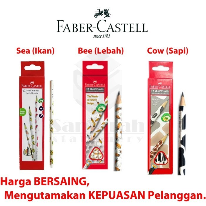 

PROMO!! -Pensil Kayu Faber-Castell 2B Motif Triangular / Faber Castell Segitiga - Bee
