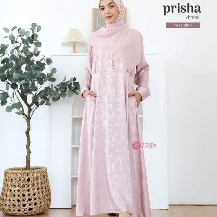 Prisha Dress | Gamis Motif | Bahan armani silk