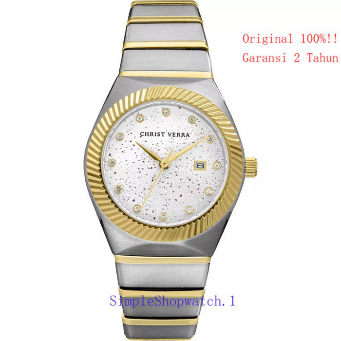 Original 100% Jam Tangan Wanita  Christ Verra CV 922707L-13 SLV Garansi Resmi 2 Tahun