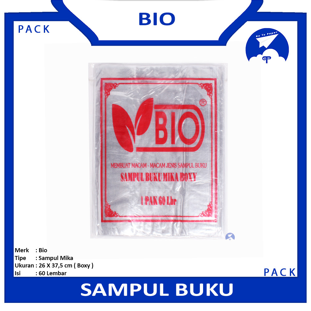 

BIO - Sampul Varian Buku Plastik Mika Ukuran Boxy 60 Lembar - Pack