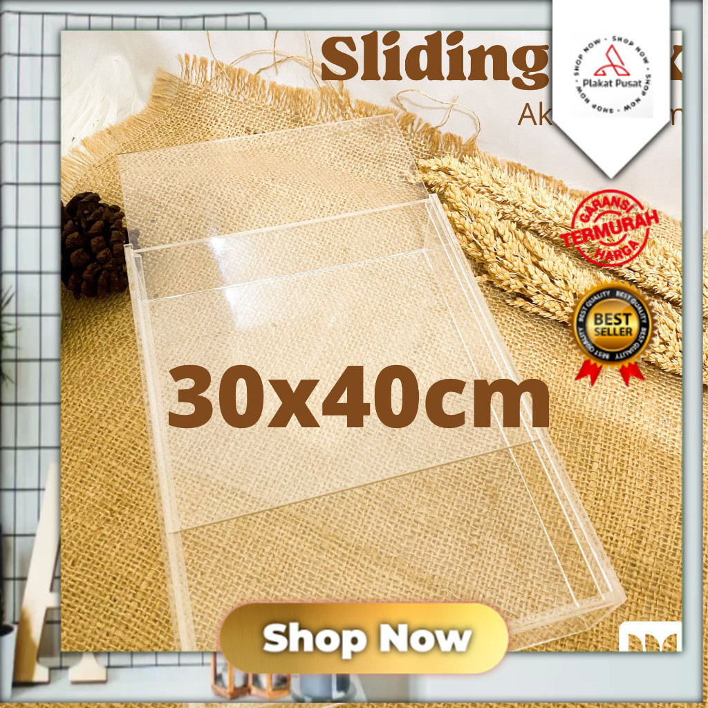 Custom Akrilik Akrilik Box Tutup Sliding untuk Frame Bingkai Mahar / Gift 30 x 40 x 6 cm Plakat pusa