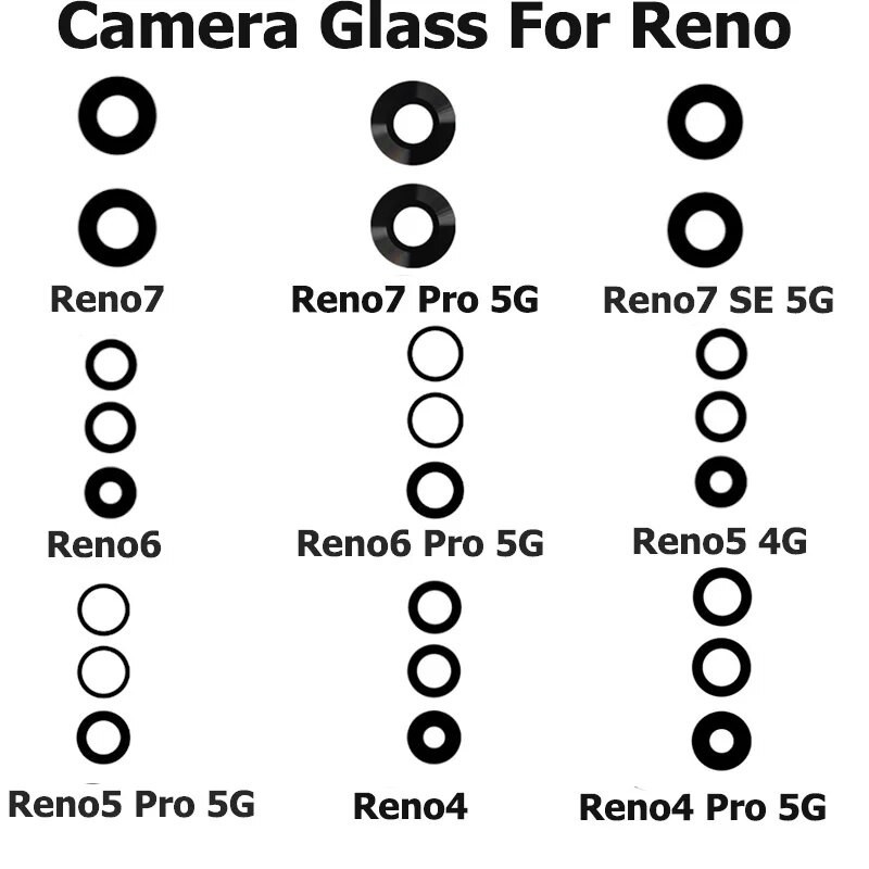 Back Camera Glass Lens For Oppo Reno 7 6 5 4 3 Pro Se Ace Ace2 Lite F 4G 5G Camera Cover With Glue S