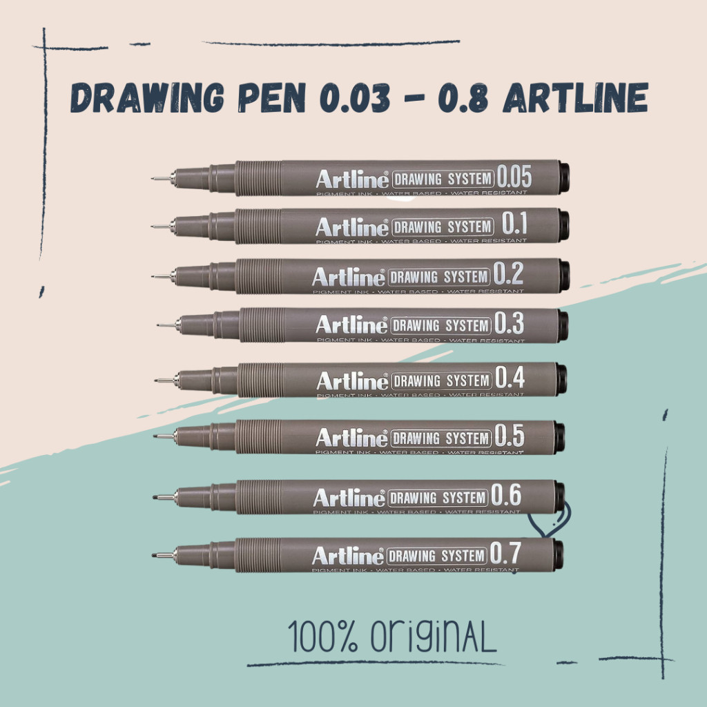 

[PCS] Drawing Pen Artline 0.03 / 0.05 / 0.1 / 0.2 / 0.3 / 0.4 / 0.5 / 0.6 / 0.7 / 0.8 Black / Artline Drawing system / Pulpen Drawing Pen