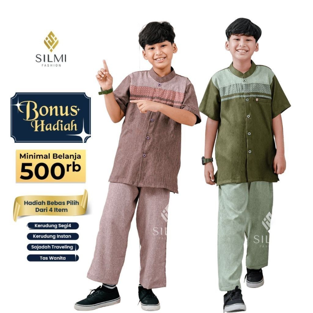 Setelan Koko Anak Muslim Terbaru Murah Bahan Katun Original Brand Silmi Indira Family