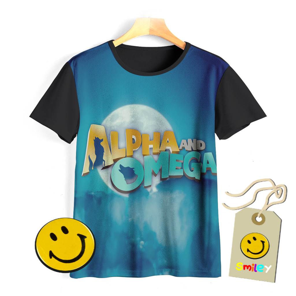 Kaos Anak Animasi Alpha and Omega Baju 3D Kartun Alpha and Omega 07CD007 Untuk Usia 1-12 Tahun