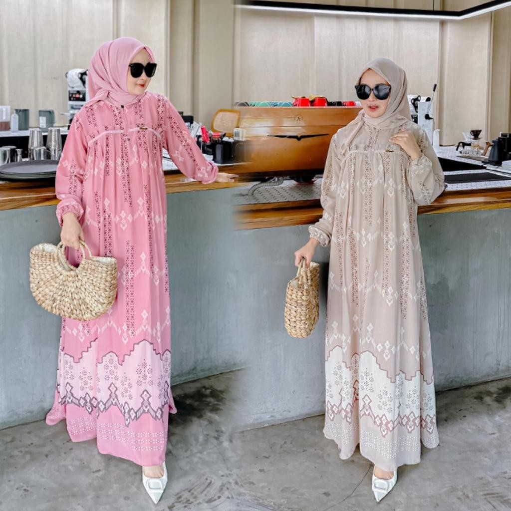 Arnufi - Zalia Dress Simpel Basic Busui - Dress Wanita Premium - Busana Muslim