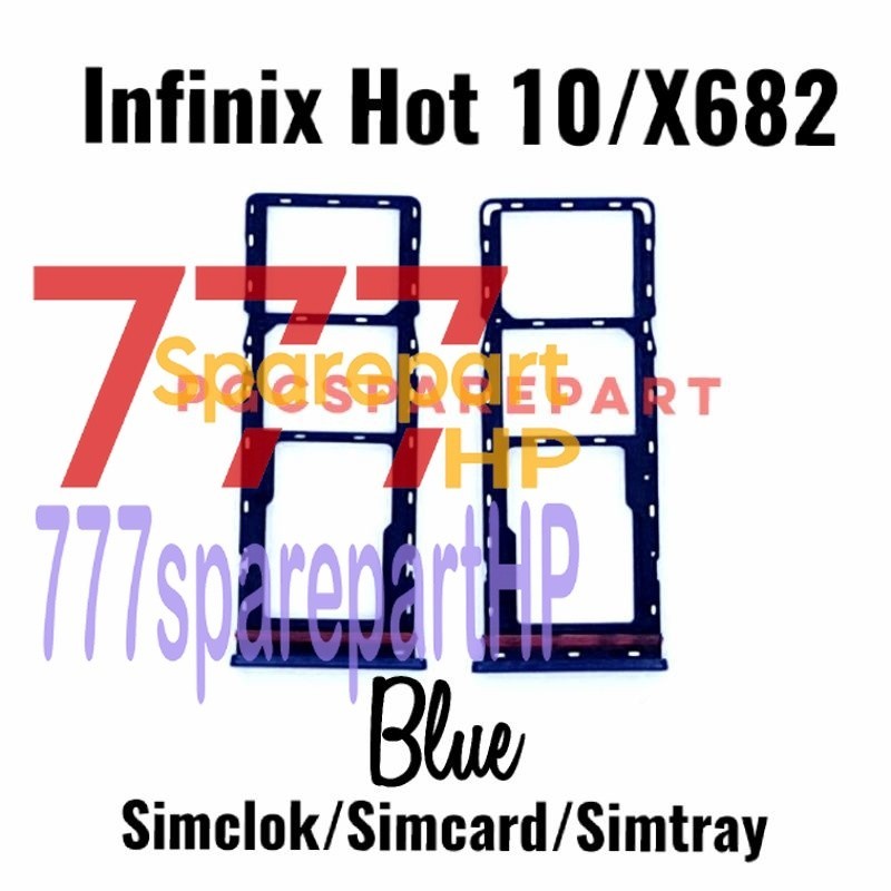Original Simtray Infinix X682 Hot 10 - Tempat Simcard Simlock Sim Lock Slot Card Tray - 777sparepart