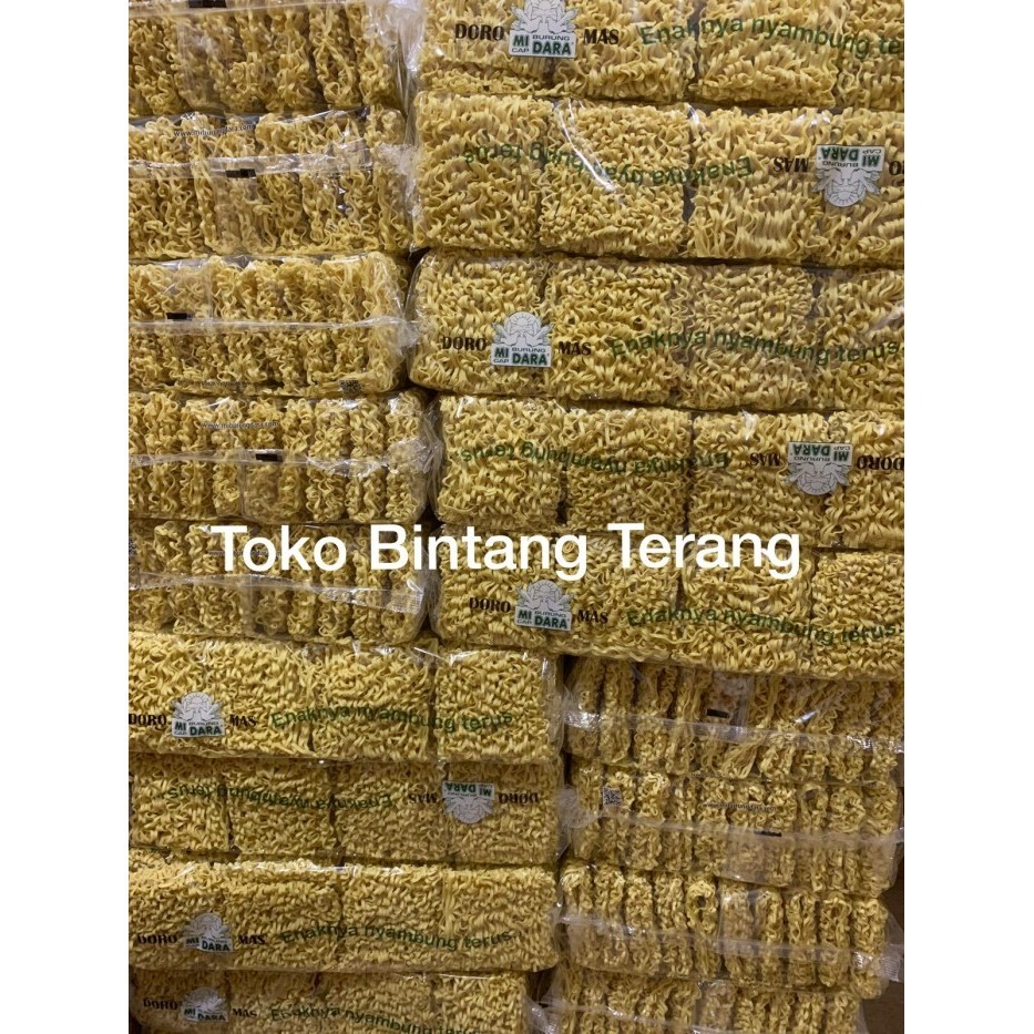 

Mie Kering Pipih Doromas Burung Dara 2 kg isi 40 Keping 1 Bal/Ball/Dus - Pipih Hijau