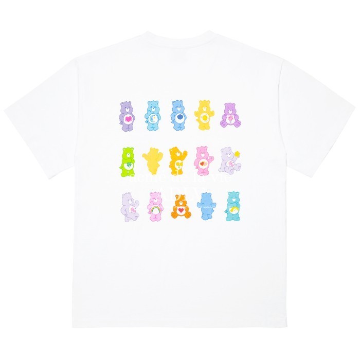 ADLV Care bears X acmé COLORFUL CARE BEARS SHORT SLEEVE T-SHIRTS WHITE