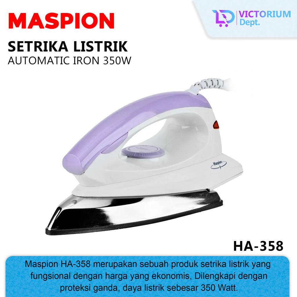 Victorium Dept - MASPION Setrika Automatic Iron HA-358 / Gosokan Setrika Listrik HA358