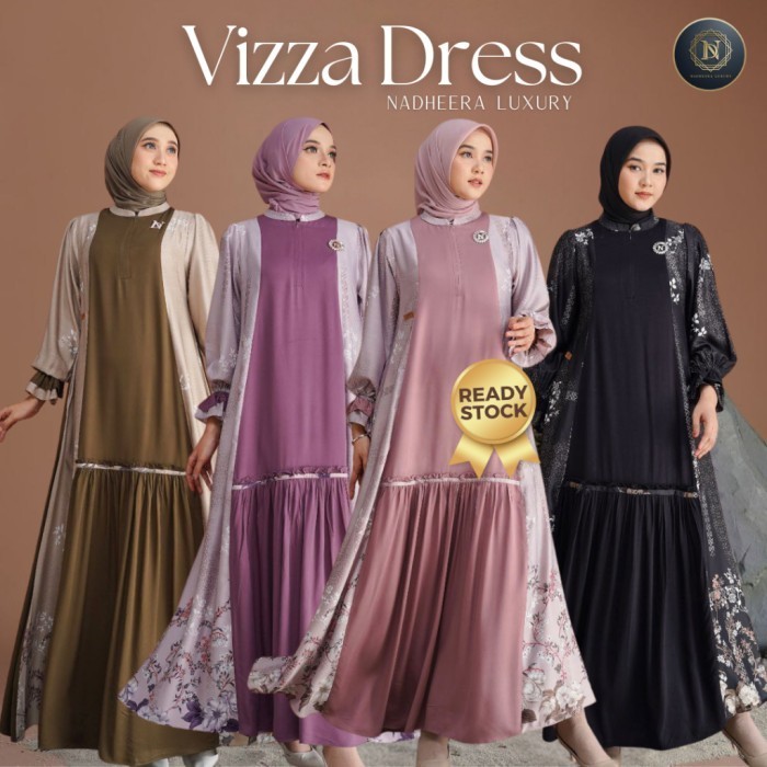 PROMO [BISA COD] NADHEERA LUXURY VIZZA DRESS gamis premium terbaru nadheera