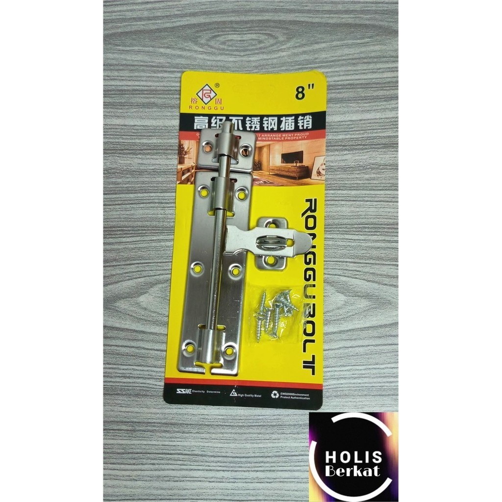 Grendel Gudang Selot Slot Overpal 8 Inch Stainless Steel