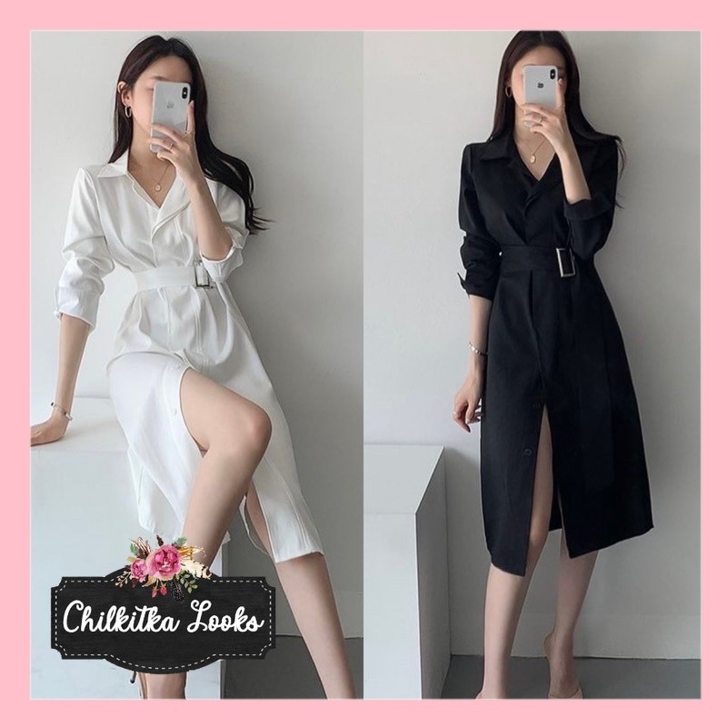 CHILKITKA LOOKS FASHION OUTFIT Siena 시에나 Dress Korean Blazer Simple Kantor Formal Kerah Kerja Basic 