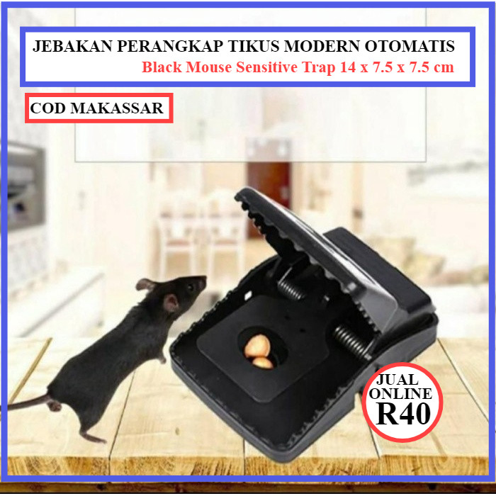 Alat Jebakan Perangkap Tikus Jepit PVC Modern Otomatis Tanpa Racun Black Mouse Sensitive Trap - Mous