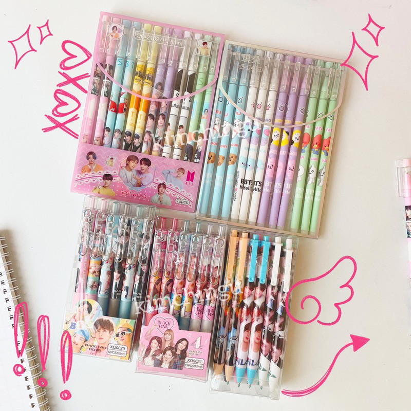 

Steen 1PCS Pulpen BTS BLACKPINK BT21 Bolpoin Alat Tulis Kimchingu Korea Multifungsi