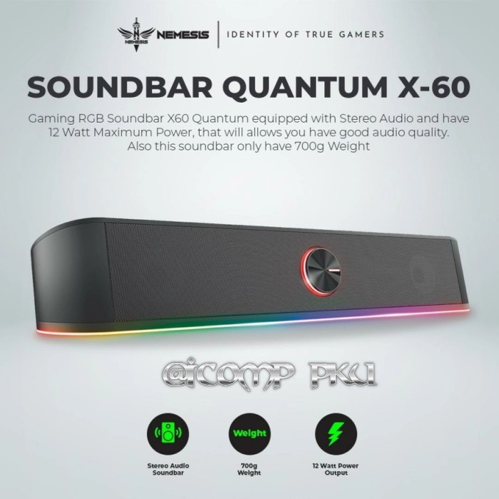 Speaker NYK Nemesis Quantum X60 RGB - Quantum X 60 - Hitam