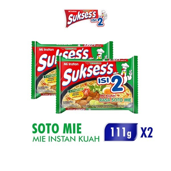 

Suksess Mie Instan Soto Bag 111 gr x2