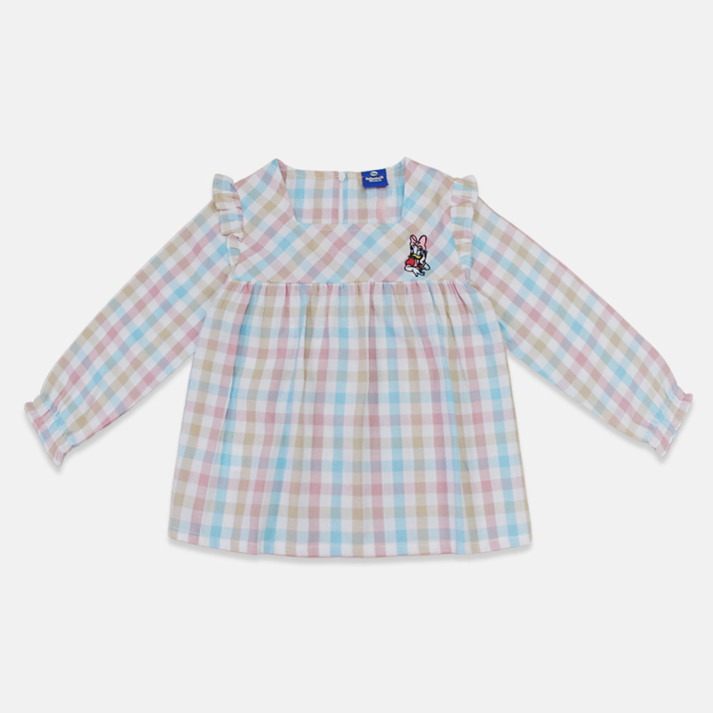 Blouse/ Blus Kotak kotak Anak Perempuan Pink/ Daisy Sweet Summer